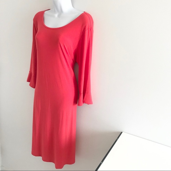 Coletta Grenadine 3/4 Bell Sleeve Slip Dress Plus Size - Picture 3 of 14